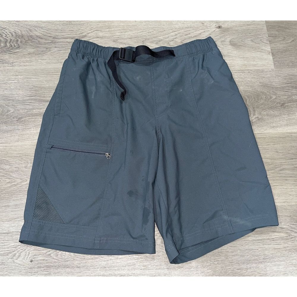 Columbia Cargo Shorts Men's Medium Gray Belted No Liner Hiking Packable